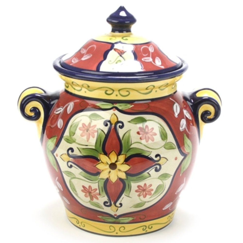 Pier 1 Ironstone Vallarta Earthenware, Large Cookie Jar w/ Lid - Discontinued